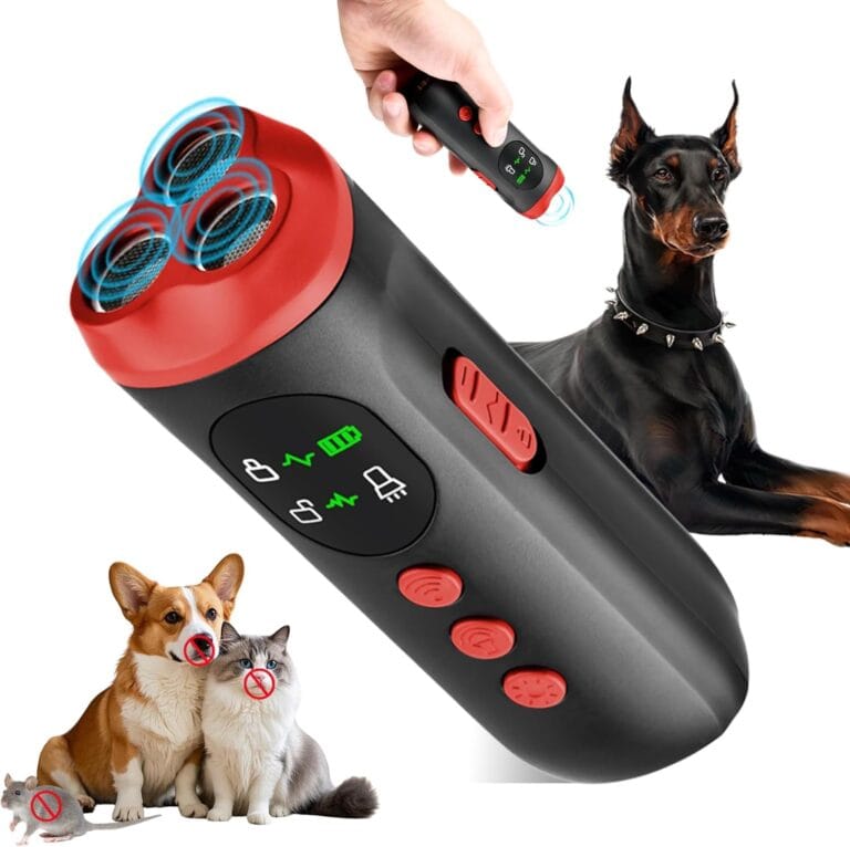 Bark Shield Pro Ultrasonic Dog Bark Deterrent, 500 sq ft Indoor/Outdoor Anti-Barking Device, No Shock Rechargeable Training Tool for Neighbors' Dogs