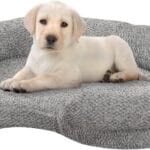 Orthopedic Memory Foam Dog Bed for Small Dogs - Washable & Waterproof & Removable Cover - Round Calming Dog Bed for Anxiety Relief(35 x 24 x 8 Inch)