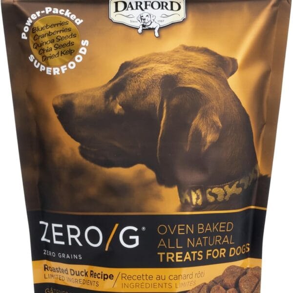 Zero G Darford Roasted Duck Dog Treats  Oven-Baked Superfood Biscuits  No Grain, Corn or Soy  Limited Ingredient, All Natural  High Protein  36oz Bag