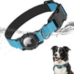 IP68 Waterproof AirTag Dog Collar  Heavy Duty Reflective Padded Design with Integrated AirTag Holder for Small, Medium & Large Dogs  Comfortable & Durable, Size M (12.6"-17.1"), Blue