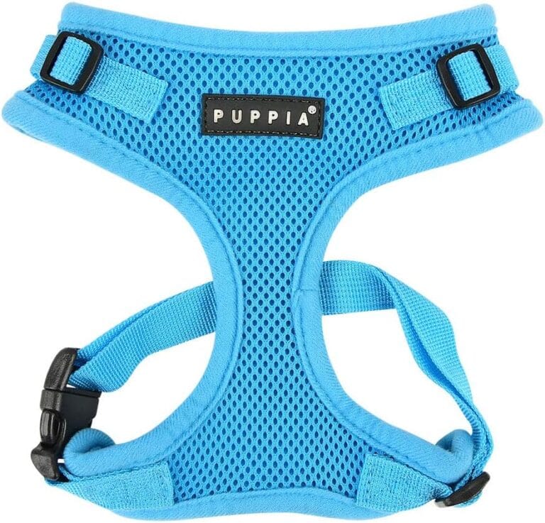 Authentic Puppia RiteFit Harness with Adjustable Neck, Sky Blue, Small