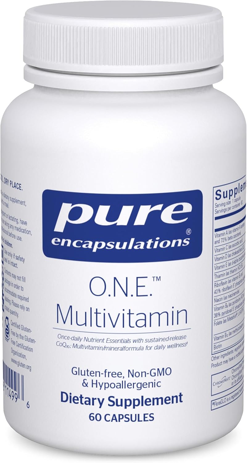 Pure Encapsulations O.N.E. Multivitamin - Once Daily Multivitamin with Antioxidant Complex Metafolin, CoQ10, and Lutein to Support Vision, Cognitive Function, and Cellular Health* - 60 Capsules Pure Encapsulations O.N.E. Multivitamin - Once Daily Multivitamin with Antioxidant Complex Metafolin, CoQ10, and Lutein to Support Vision, Cognitive Function, and Cellular Health* - 60 Capsules