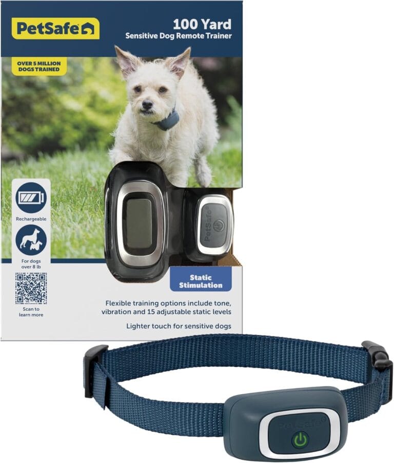 PetSafe 100 Yard Remote Training Collar  Smaller Version for Small or Medium Dogs  Choose from Tone, Vibration, or 15 Levels of Static Stimulation  Short Range Option for Training Off Leash Dogs
