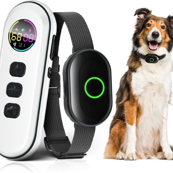 2025 Upgraded Shock Collar for Dogs, Dog Training Collar with Remote Control for Medium Large Dogs, 3 Training Modes - Beep, Vibration and Shock with Safety Lock, IPX7 Waterproof, Rechargeable,Black