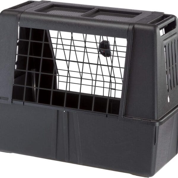 Ferplast Atlas Vehicle SUV Dog Crate, Assembled Car Dog Crate Measures 32L x 20W x 24H & is Ideal for Small to Medium Dog Breeds, Black