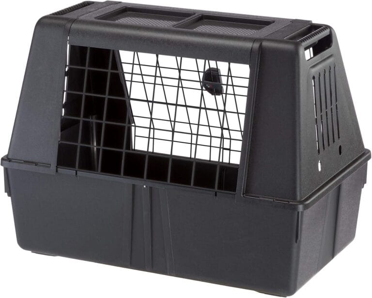 Ferplast Atlas Vehicle SUV Dog Crate, Assembled Car Dog Crate Measures 32L x 20W x 24H & is Ideal for Small to Medium Dog Breeds, Black