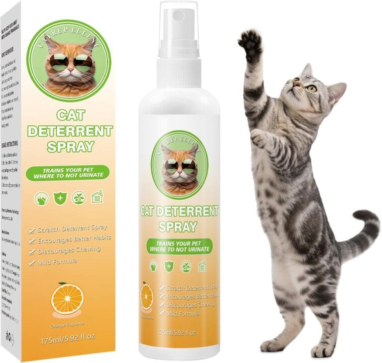 Cat Repellent Spray(5.92 fl oz), Natural Formula for Urine Marking & Scratch Deterrent Spray, Safe for Furniture & Plants, Effective Indoor and Outdoor Training Aid