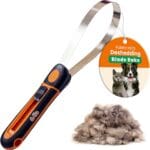 GoPets Deshedding Blade Rake, Adjustable Professional Dematting Grooming Tool, Stainless Steel Blades, Fur Removal Comb for Shedding, Comfortable Handle, Suitable for Cats & Dogs