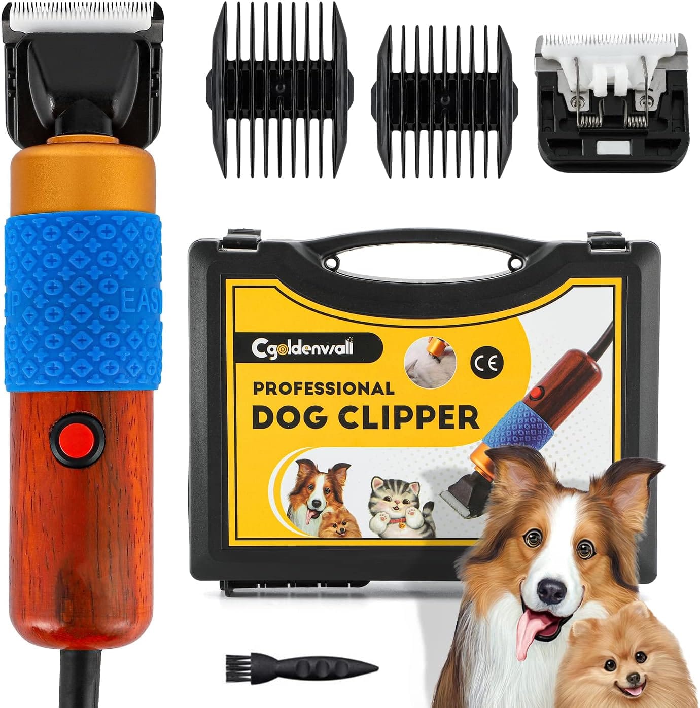 CGOLDENWALL Dog Hair Clipper for Grooming 200W Pet Clipper Kit with Spare Blade, Low Noise&Vibration, Animal Grooming Trimmer for Cat Sheep Dog CGOLDENWALL Dog Hair Clipper for Grooming 200W Pet Clipper Kit with Spare Blade, Low Noise&Vibration, Animal Grooming Trimmer for Cat Sheep Dog