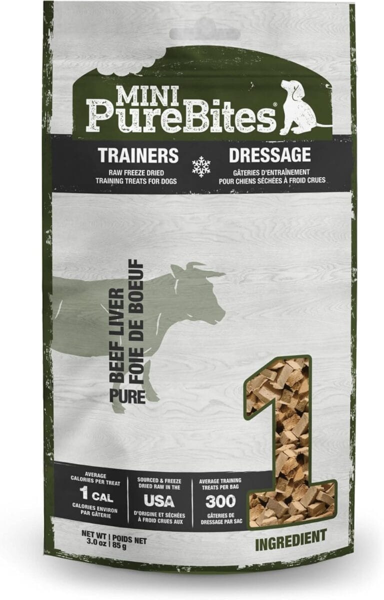PureBites Mini Beef Freeze Dried Dog Treats, 1 Ingredient, Made in USA, 3oz