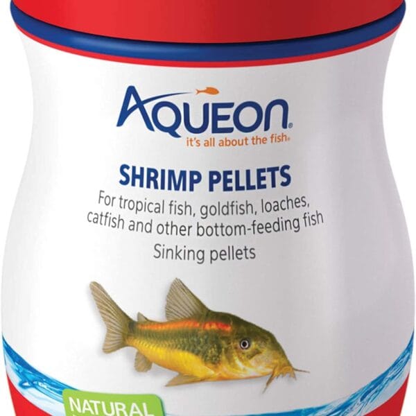 Aqueon Shrimp Pellets Sinking Food for Tropical Fish, Goldfish, Loaches, Catfish and Other Bottom Feeding Fish, 6.5 Ounces
