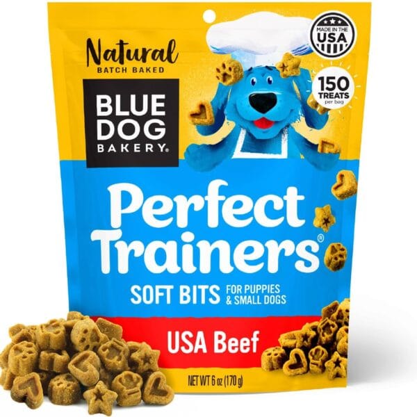 Blue Dog Bakery Perfect Trainers, Mini Dog Training Treats, Soft & Chewy, Made w/USA Beef, Healthy Treats, All Natural, Extra Small, 6 oz (Pack of 1)
