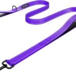 Dog Leash 4ft Long, Double Handle Dog Leash for Safety Control Training, Heavy Duty Dog Leads with Traffic Padded Handles, Reflective Leashes for Small Medium Large Dogs(4ft, Purple)