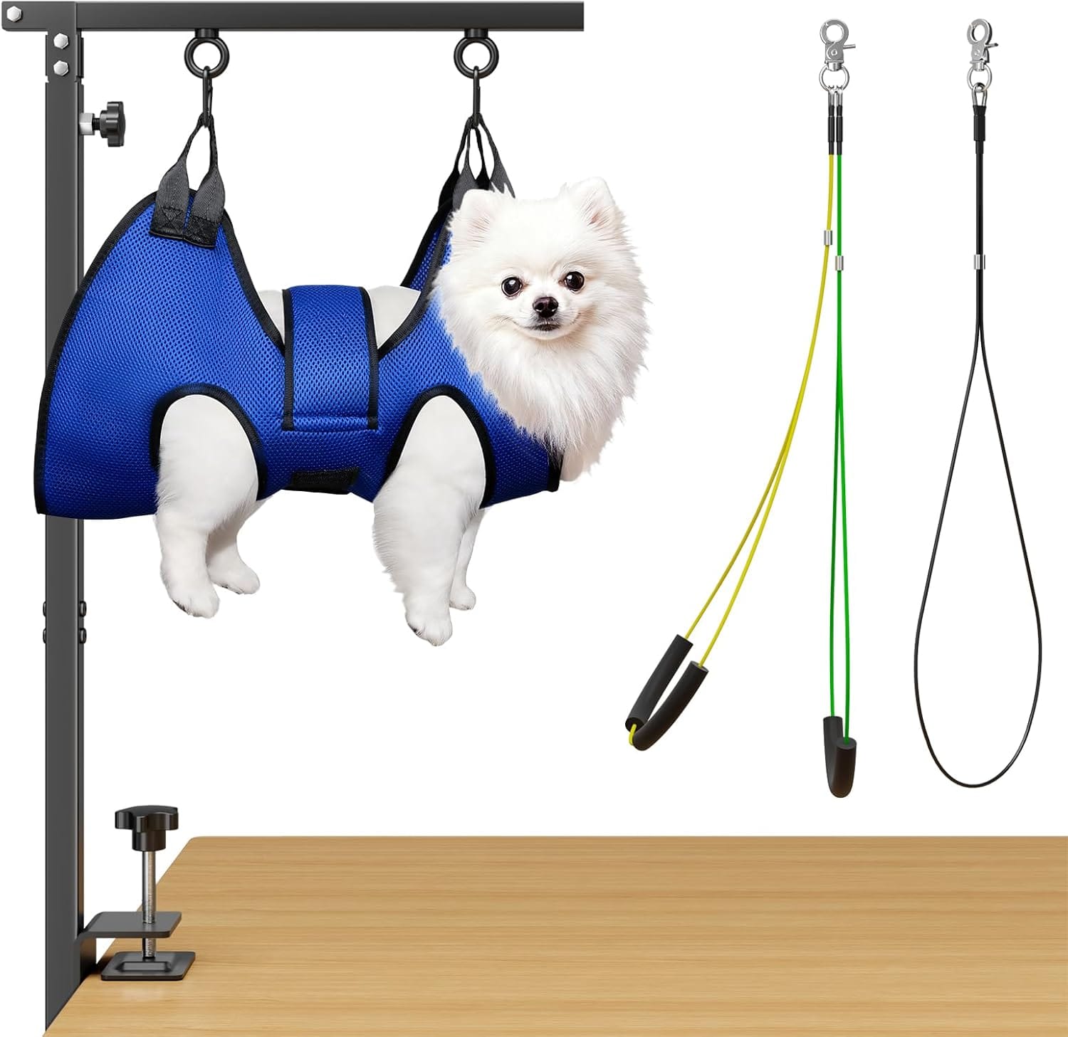 Foldable Dog Grooming Table Arm Adjustable 28"-41" Clamp Arm with Hammock, No-Sit Holder for Small Dogs Grooming Table for Dogs at Home or Salon Foldable Dog Grooming Table Arm Adjustable 28"-41" Clamp Arm with Hammock, No-Sit Holder for Small Dogs Grooming Table for Dogs at Home or Salon