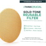 Gold Reusable Disc Filter Compatible with AeroPress STANDARD Coffee Makers  Fits Original, Clear, Premium, Go & Go Plus  Titanium-Coated Stainless Steel, Washable, Eco-Friendly - By Think Crucial