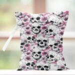 Floral Skull Wet Bag Reusable Wet Dry Bags for Travel, Beach, Pool, Gym, Bathing, Waterproof Bag for Swimsuits, Cloth, Diapers Cosmetic Bags Toiletries Daycare Organizer