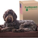Furhaven Memory Foam Dog Bed for Medium/Small Dogs w/ Removable Bolsters & Washable Cover, For Dogs Up to 35 lbs - Quilted Sofa - Coffee, Medium