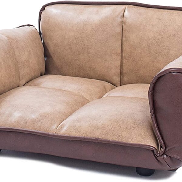 K1 Stark Dog Sofa, L-Shaped Chaise Couch for Dogs, Brown
