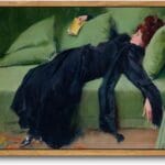 KBKBART Vintage Framed Wall Art, Moody Wall Decor Decadent Young Woman After the Dance Victorian Canvas Paintings, Vintage Wall Decor for Bedroom Living Room Home Office Classical Bathroom Decor Wall Art (8"x10")