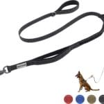Double Handle Dog Leash, Heavy Duty 4-6FT Reflective Tactical Leash, Shock Absorbing Bungee with 2 Padded Handles, Car Seatbelt & Easy Snap Hook, for Large, Medium, Small Dogs