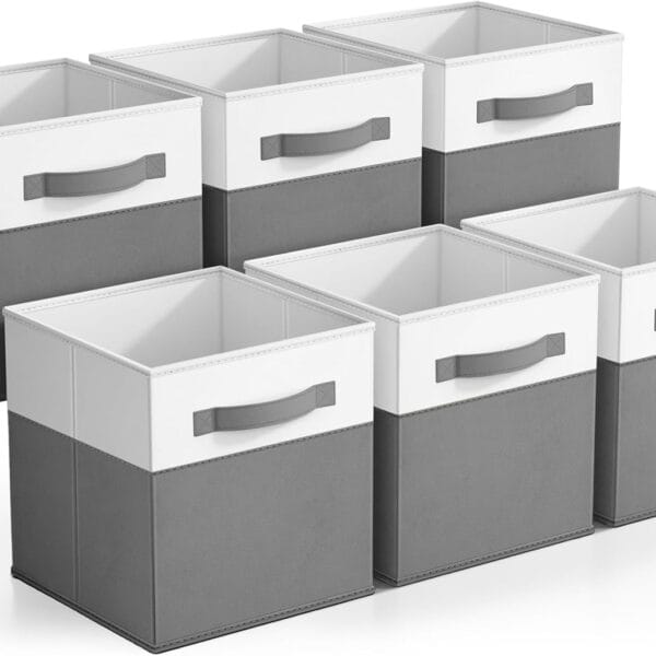Sorbus Foldable Storage Bins  6-Pack Fabric Storage Cubes, 11-Inch Cube Organizer Bins for Closet, Shelves, and Cubby Storage  Collapsible Cloth Storage Baskets for Home Organization