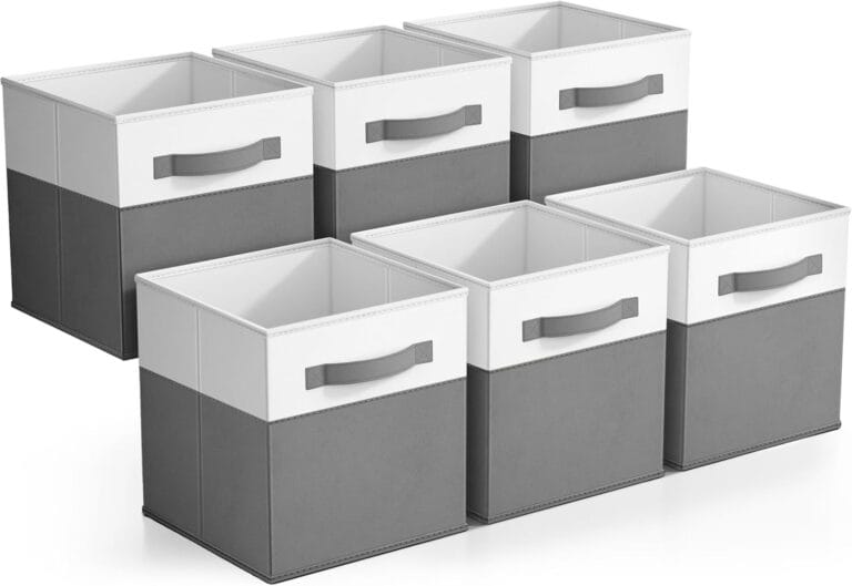Sorbus Foldable Storage Bins  6-Pack Fabric Storage Cubes, 11-Inch Cube Organizer Bins for Closet, Shelves, and Cubby Storage  Collapsible Cloth Storage Baskets for Home Organization