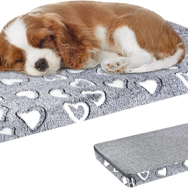 VANKEAN Reversible Cool and Warm Dog Bed Mat for Crates - Stylish Pad With Waterproof Inner Linings and Removable Machine Washable Cover, Firm Support for Small to XX-Large Dogs, Grey