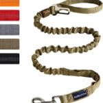 AUROTH Heavy Duty Bungee Dog Leash for Large Breed Dogs, No Pull for Shock Absorption with Car Seat Belt, 2 Padded Handles 4.5Foot 6Foot Training Dog Leash Army Yellow