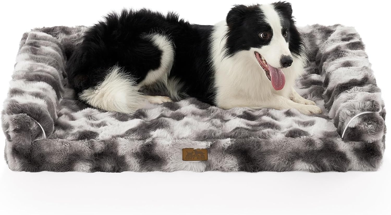 Faux Fur Orthopedic Dog Bed, Large Dog Bed, Supportive Foam Pet Sofa with Waterproof Lining Cover, Washable U-Shaped Pet Couch with Anti-Slip Bottom Design, Tie-dye Grey XL 42x30x7 inch Faux Fur Orthopedic Dog Bed, Large Dog Bed, Supportive Foam Pet Sofa with Waterproof Lining Cover, Washable U-Shaped Pet Couch with Anti-Slip Bottom Design, Tie-dye Grey XL 42x30x7 inch