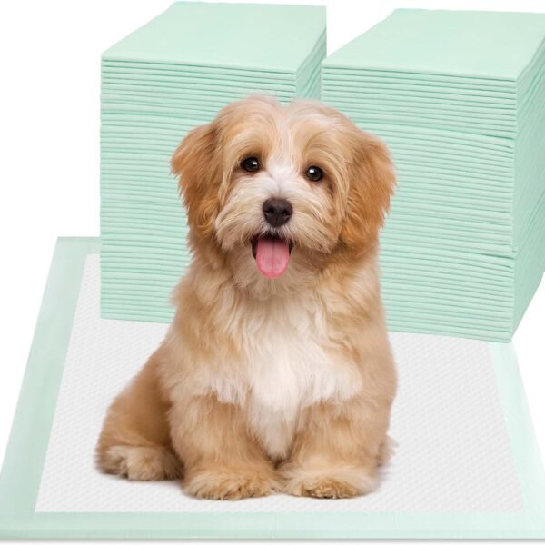 Puppy Pee Pads 100PCS Disposable Pet Toilet Training Pads 18" x 13" for Dogs, Ultra Absorbent|Quick Dry|Leak-Proof Pet Potty Pads for Dog, Cat, Rabbits and Guinea Pigs (Green)