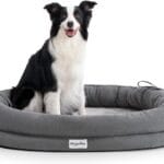 Orthopedic Dog Bed for Large Dogs, Pet Sofa Bed with Egg Crate Foam, 4-Sided Bolster, Removable Washable Cover & Anti-Slip Bottom, X-Large Dark Gray