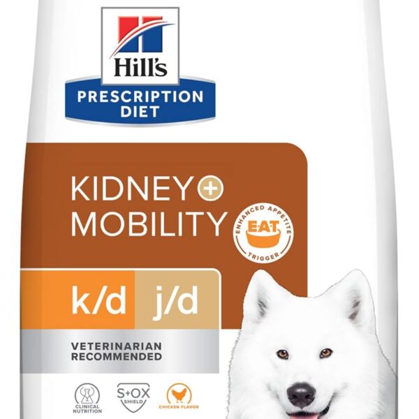 Hill's Prescription Diet k/d Kidney Care + j/d Joint Care Chicken Flavor Dry Dog Food, Veterinary Diet, 8.5 lb. Bag