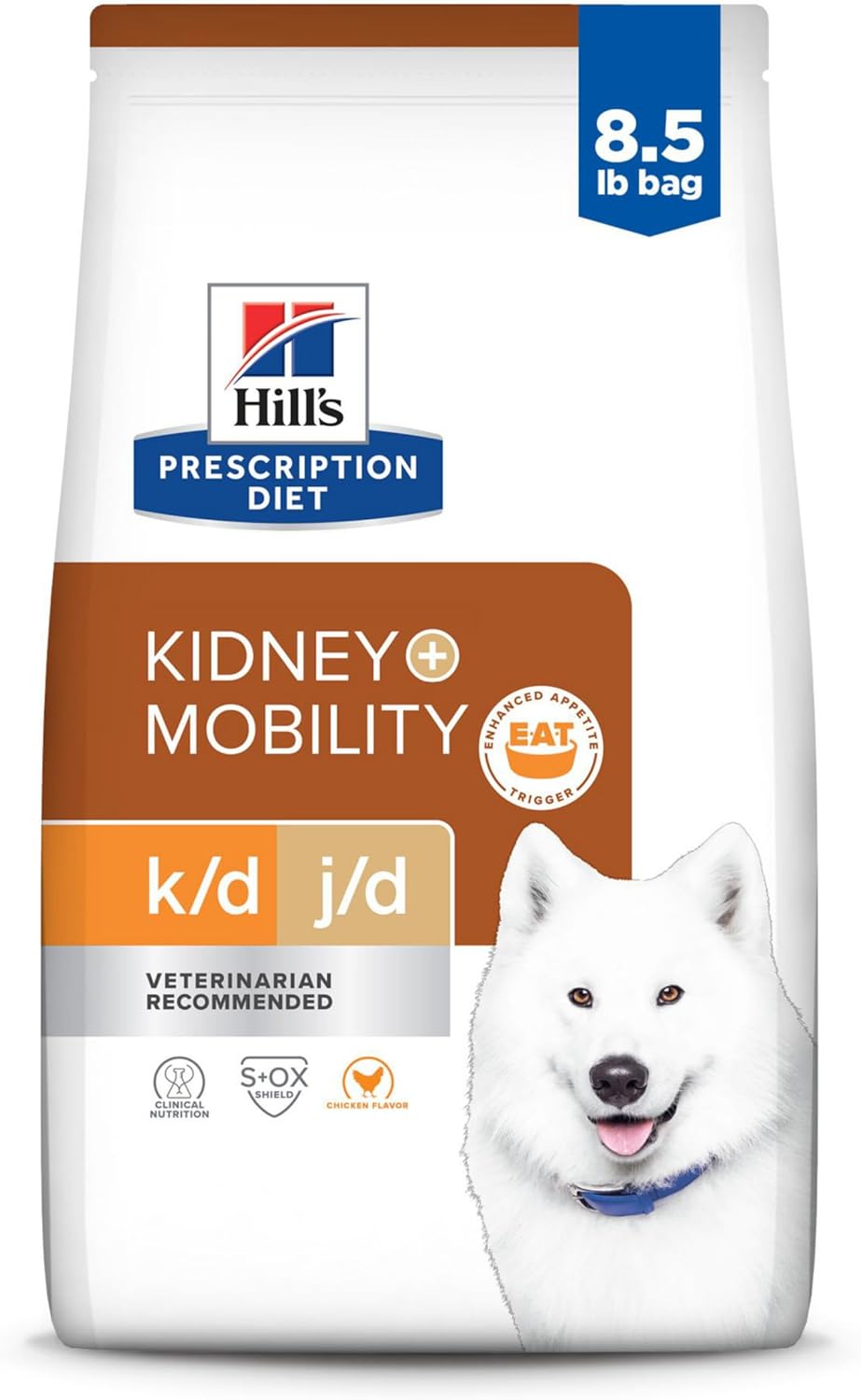 Hill's Prescription Diet k/d Kidney Care + j/d Joint Care Chicken Flavor Dry Dog Food, Veterinary Diet, 8.5 lb. Bag Hill's Prescription Diet k/d Kidney Care + j/d Joint Care Chicken Flavor Dry Dog Food, Veterinary Diet, 8.5 lb. Bag