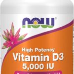 NOW Foods Supplements, Vitamin D-3 5,000 IU, High Potency, Structural Support*, 120 Softgels