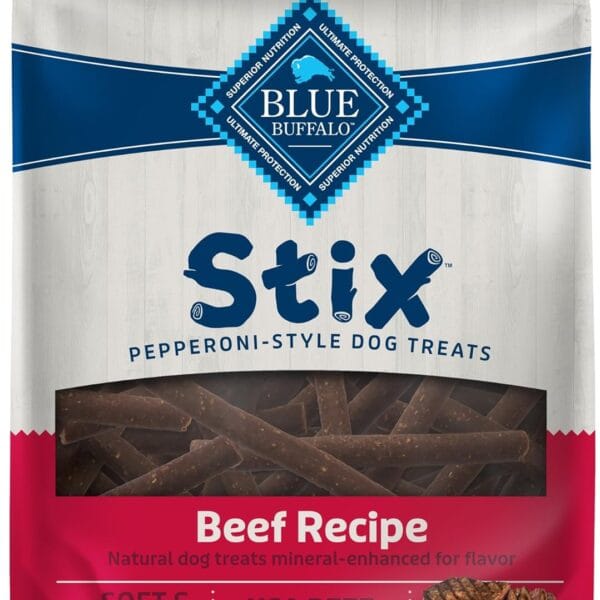 Blue Buffalo Stix Pepperoni-Style Dog Treats Made with Natural Ingredients, Beef Recipe, 13-oz Bag