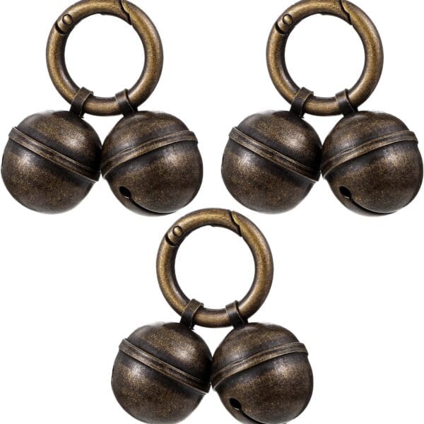 3 Pcs Dog Bells for Pet Tracking Extra Loud Cat Dog Collar Vintage Copper Bells with Quick Clips Anti Lost Training Pets Pendant Accessories Anti Theft Bell for Little Dogs Cats