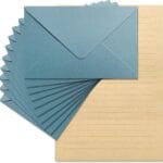 Tuhangcc Premium Velvet-Touch Stationery Set with Unique Design Colors - Best Paper and Elegant 4x6 Envelopes (24 Writing Sheets + 12 Envelopes) for Love Letters and Party Invitations (Lake blue)
