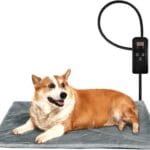 Niubya Pet Heating Pad for Dogs and Cats, Adjustable Temperature and Waterproof Pet Heated Mat with Timer, Electric Heating Pet Bed with Chew Resistant Cord and Soft Washable Cover, 30" x 18"