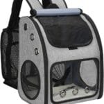 Expandable Pet Carrier Backpack for Cats, Dogs and Small Animals, Portable Pet Travel Carrier, Super Ventilated Design, Airline Approved, Ideal for Traveling/Hiking/Camping, Grey, XL