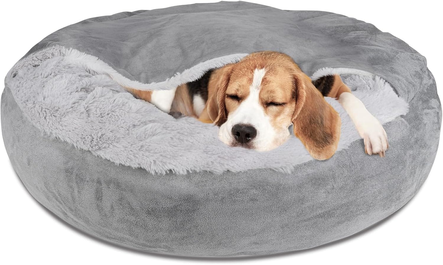 Pet Soft Small Dog Bed Cat Bed with Cover Cave - Round Calming Dog Beds Washable Cuddler Puppy Beds for Small, Medium Dogs and Cats (Grey, 30") Pet Soft Small Dog Bed Cat Bed with Cover Cave - Round Calming Dog Beds Washable Cuddler Puppy Beds for Small, Medium Dogs and Cats (Grey, 30")