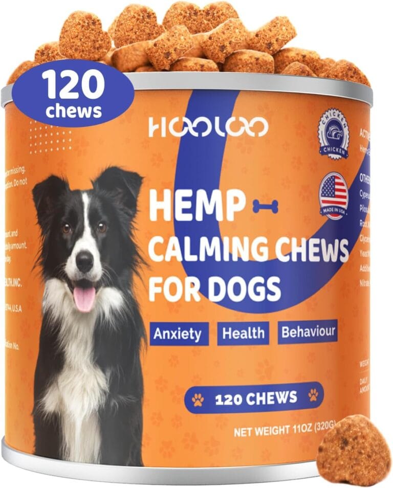 HOOLOO Calming Chews for Dog Anxiety Relief-Natural Puppy Calming Treats Help Manage Stress and Promote Relaxation,Made in USA-120 Chews