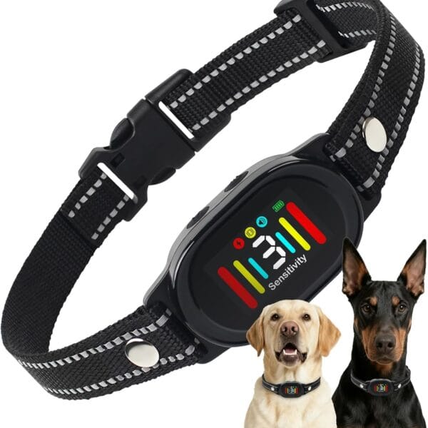 Dog Bark Collar - Shock Collars for Large Medium Small Dogs with Vibration Beep Modes, Waterproof IP67, Rechargeable Training Collar with 8 Adjusable Sensitivity, Calming Anti Barking Device