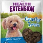 Health Extension Heart-Shaped Crunchy Biscuits, 12oz (340g)  Chicken Flavor, GMO-Free Dog Training Treats for Small Breeds, Added Vitamins & Minerals