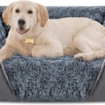 INVENHO Large Dog Bed for Large Medium Small Dogs, Rectangle Washable Orthopedic Dog Bed, Soft Calming Sleeping Puppy Bed Durable Pet Cuddler with Anti-Slip Bottom L(30"x24"x9")