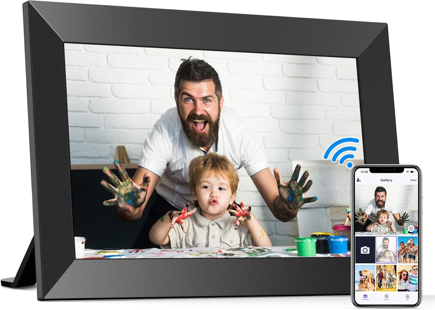 BIGASUO 10.1 Inch WiFi Digital Picture Frame, IPS HD Touch Screen Cloud Smart Photo Frames with Built-in 32GB Memory, Wall Mountable, Auto-Rotate, Share Photos Instantly from Anywhere BIGASUO 10.1 Inch WiFi Digital Picture Frame, IPS HD Touch Screen Cloud Smart Photo Frames with Built-in 32GB Memory, Wall Mountable, Auto-Rotate, Share Photos Instantly from Anywhere