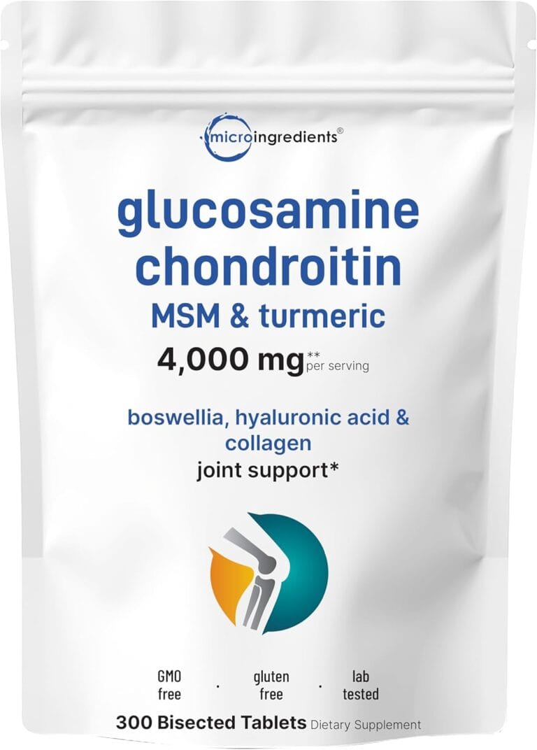 Glucosamine Chondroitin MSM & Turmeric 4,000mg Equivalent, 300 Bisected Tablets | Joint Health & Mobility Support for Women & Men | 7-in-1 with Boswellia, Hyaluronic Acid & Collagen Complex