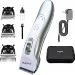Dog Clippers for Grooming for Thick Heavy Coats,Professional Low Noise Dog Grooming Clippers Supplies Kit,with Detachable Blade(1mm 3mm 6mm 9mm),Cordless Clipper for Groomer & Home Use