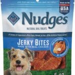 Blue Buffalo Nudges Jerky Bites Dog Treats, Made in the USA with Natural Ingredients, Bite-Sized Pieces, Chicken, 5-oz Bag