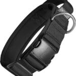 OneTigris Tough Dog Collars, Tactical Dog Collar with Handle, Milltary Adjustable Dog Collar with Heavy Duty Metal Buckle for Training (Large(Pack of 1), Black)