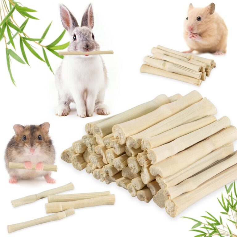 Sukh 240g Sweet Bamboo Chew-Sticks - Natural Rabbit Bamboo Sticks Small Animal Chew Toy Bunny Molar Treats Atural Teeth Grinding Toys for Squirrel Guinea Pigs Chinchilla